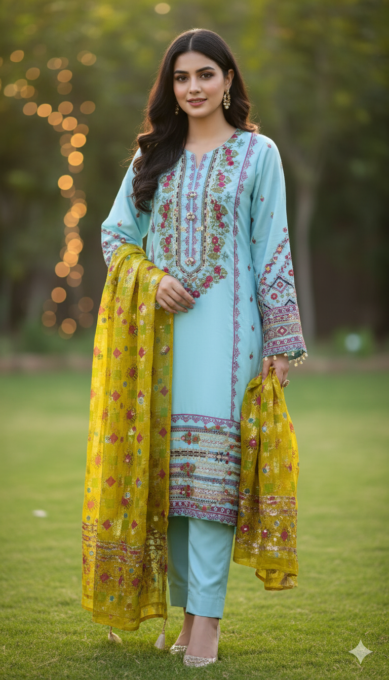 Unstitched 3 Piece Winter Collection-PREMIUM KHADDAR