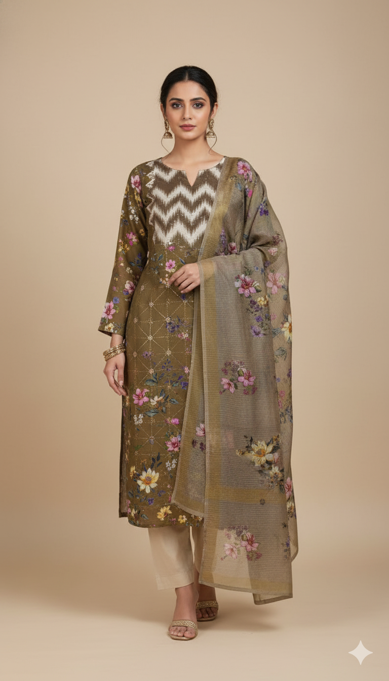 Unstitched 3 Piece Winter Collection-PREMIUM KHADDAR