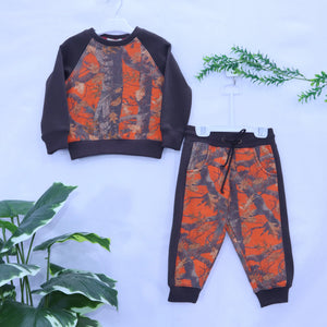 Orange Camo Contrast Fleece Track Suit MODST Online Store