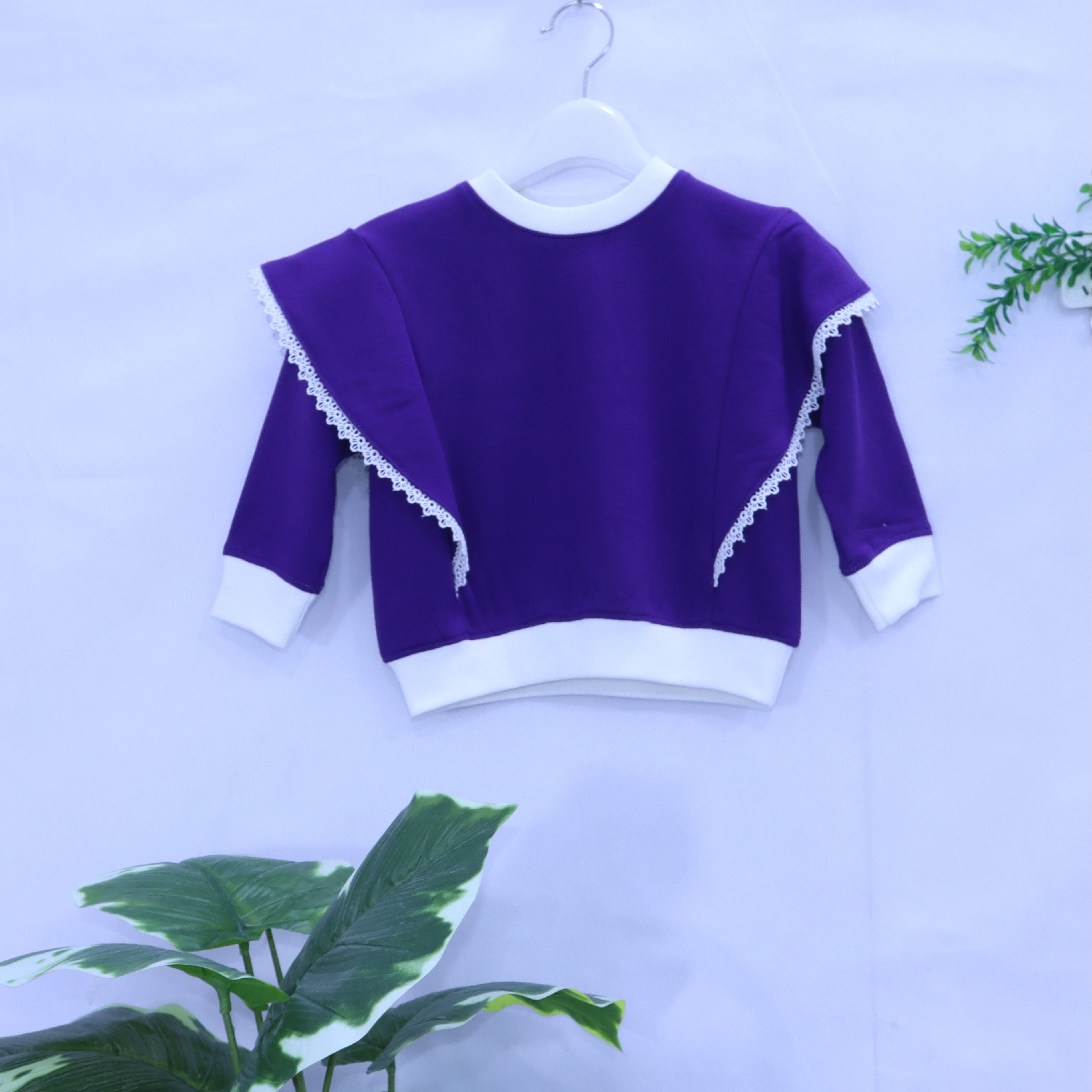 The Regal Ruffle-Shoulder Contrast Sweatshirt MODST Online Store