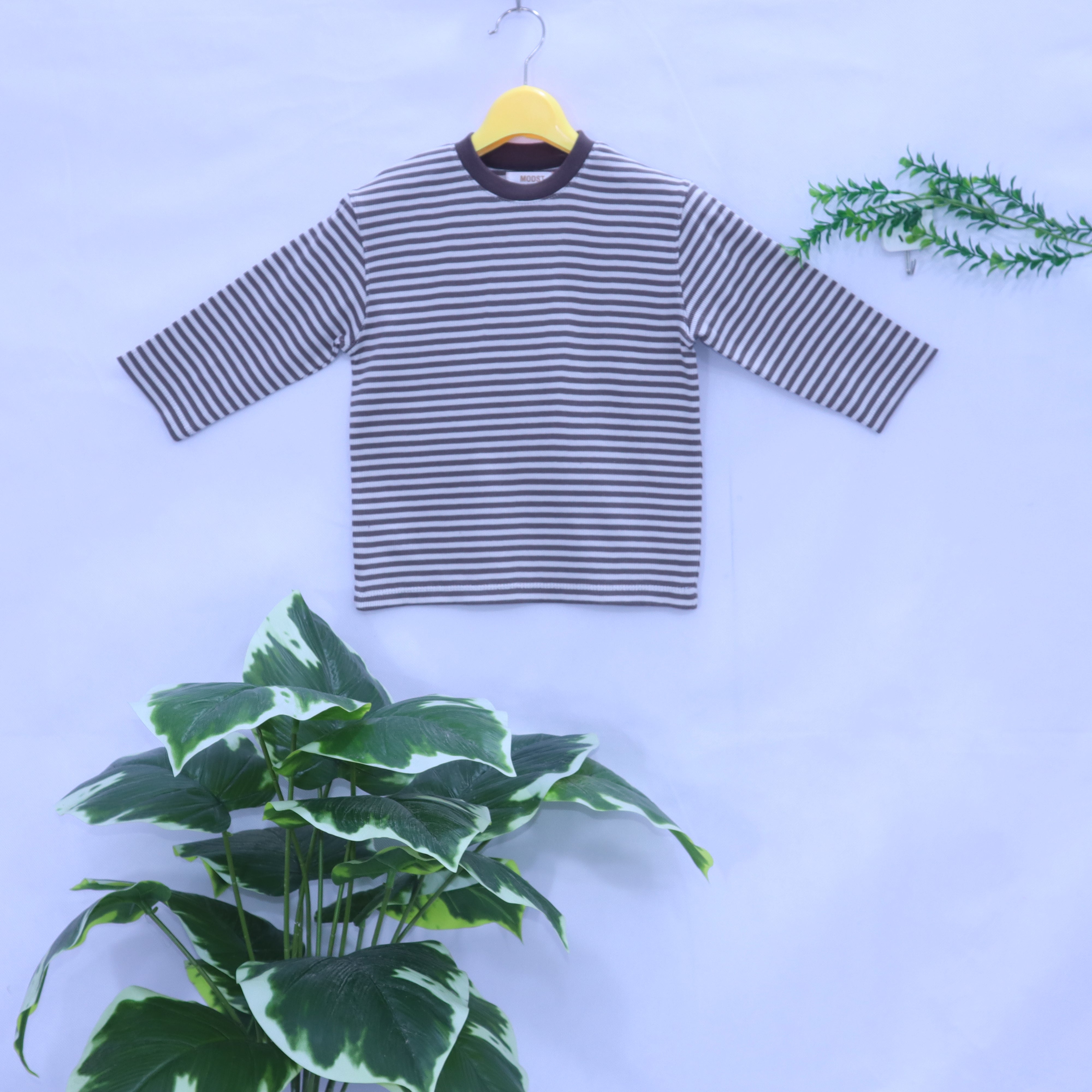 The Neutral Narrow-Stripe Long-Sleeve Tee MODST Online Store