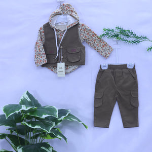 Cozy Explorer 3-Piece Set (Hooded Vest, Bodysuit & Pants) MODST Online Store