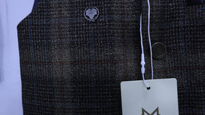 Miniature Nawab: Green Kurta & Plaid Waistcoat Set MODST Online Store