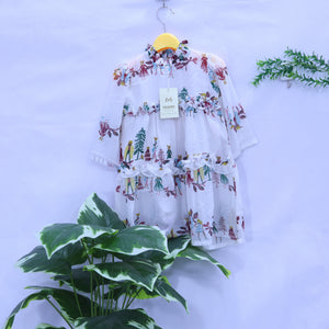 Enchanting Forest Print High-Neck Dress MODST Online Store