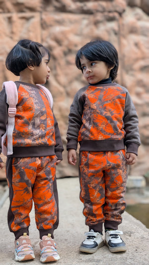 Orange Camo Contrast Fleece Track Suit MODST Online Store