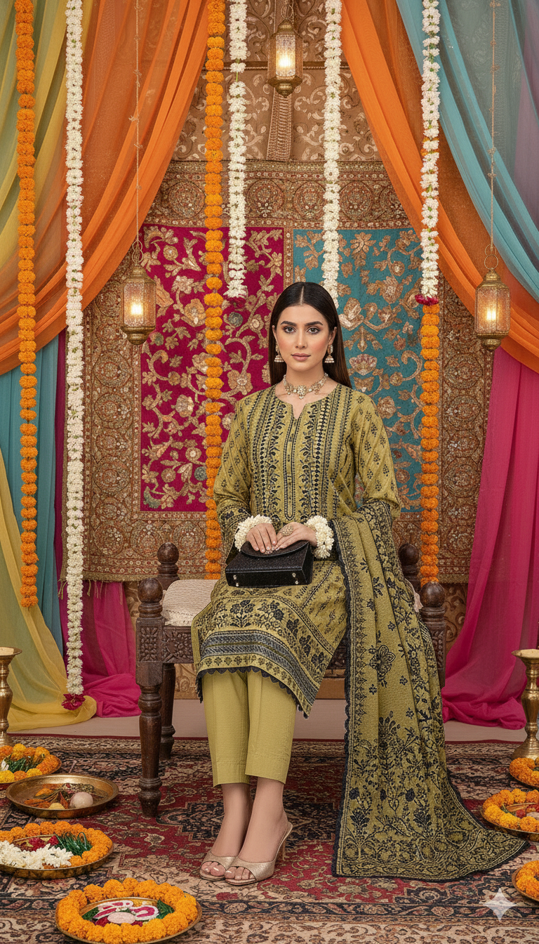 Unstitched 3 Piece Winter Collection-PREMIUM KHADDAR