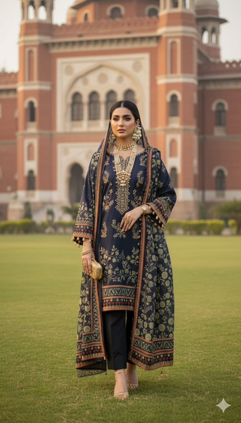 Unstitched 3 Piece Winter Collection-PREMIUM KHADDAR
