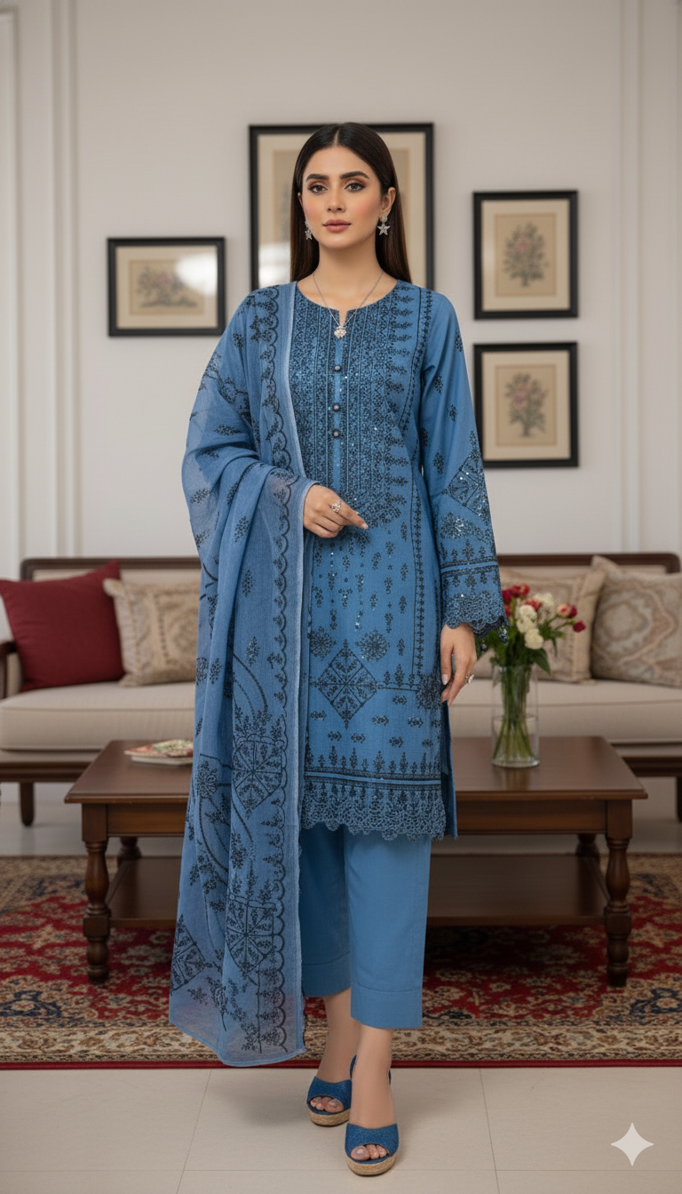 Unstitched 3 Piece Winter Collection-PREMIUM KHADDAR