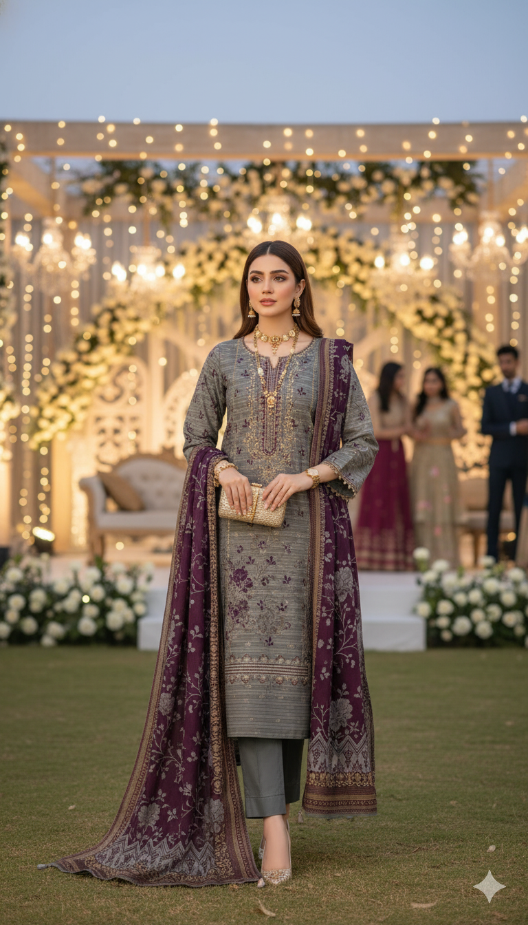 Unstitched 3 Piece Winter Collection-PREMIUM KHADDAR