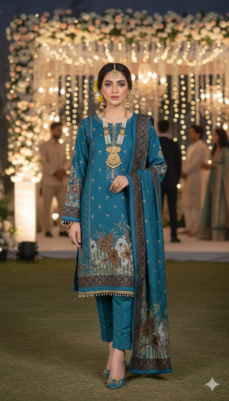 Unstitched 3 Piece Winter Collection-PREMIUM KHADDAR