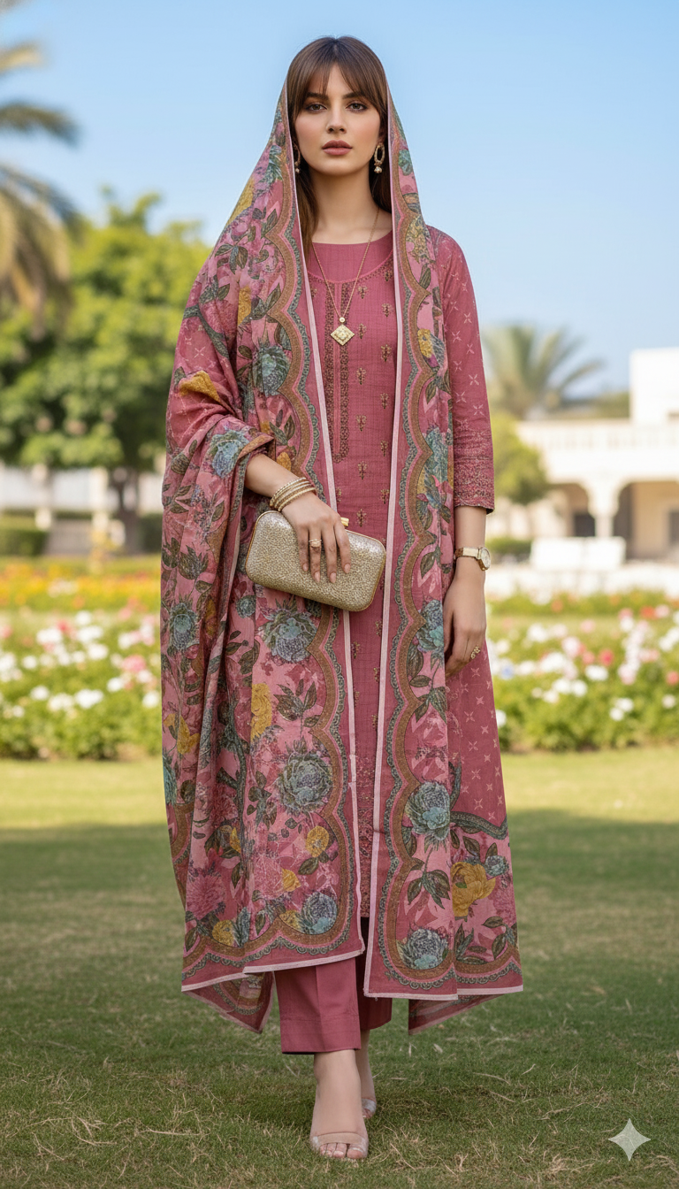 Unstitched 3 Piece Winter Collection-PREMIUM KHADDAR