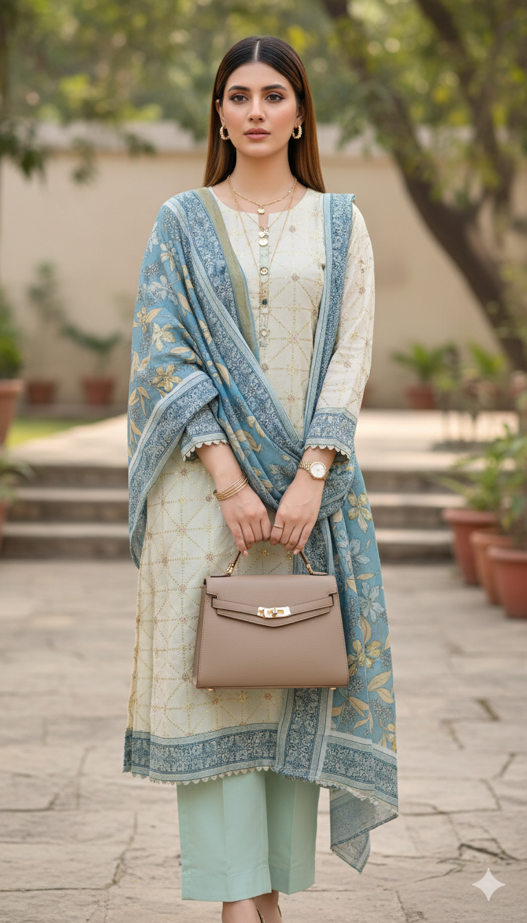 Unstitched 3 Piece Winter Collection-PREMIUM KHADDAR