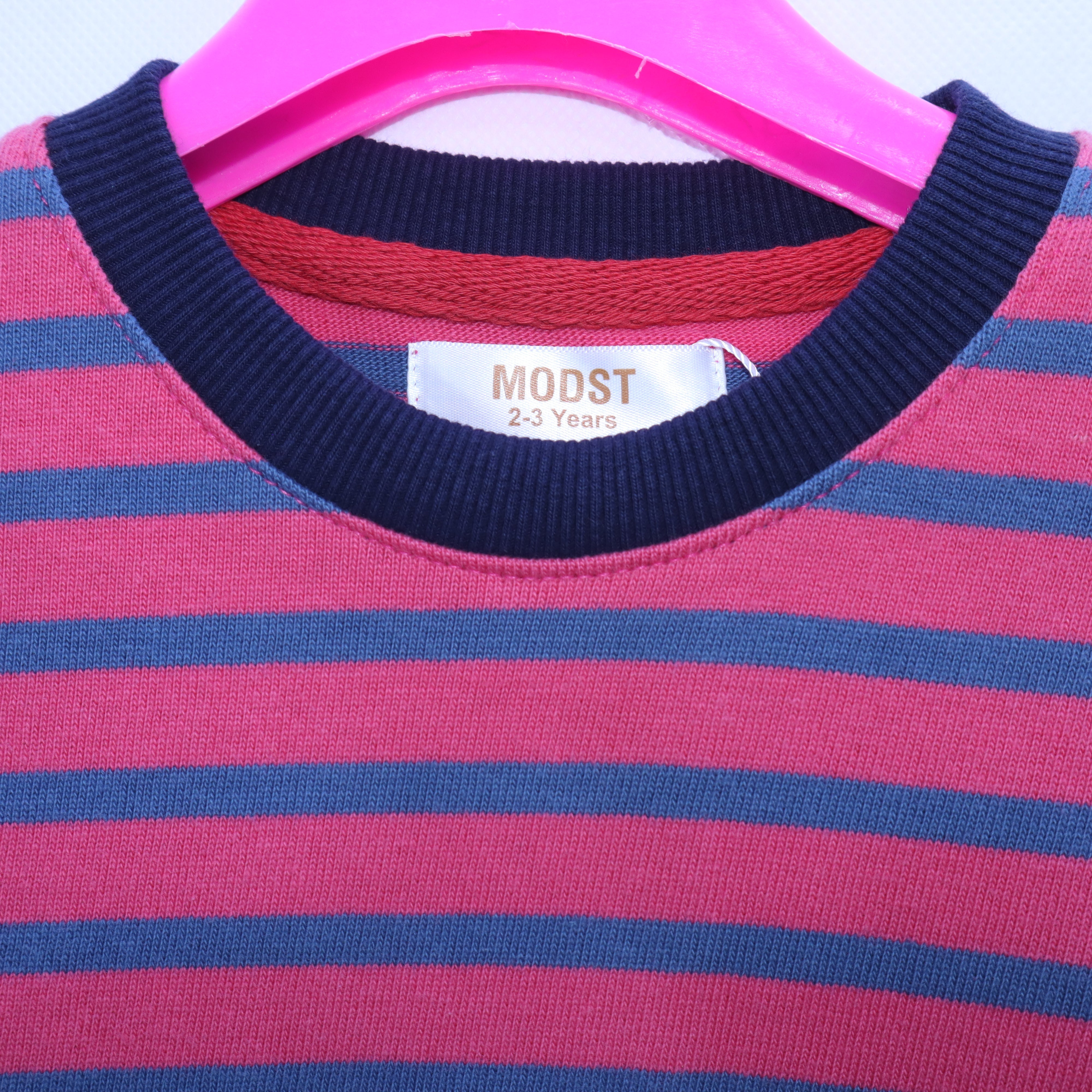The Retro Pink & Navy Contrast Stripe Tee MODST Online Store