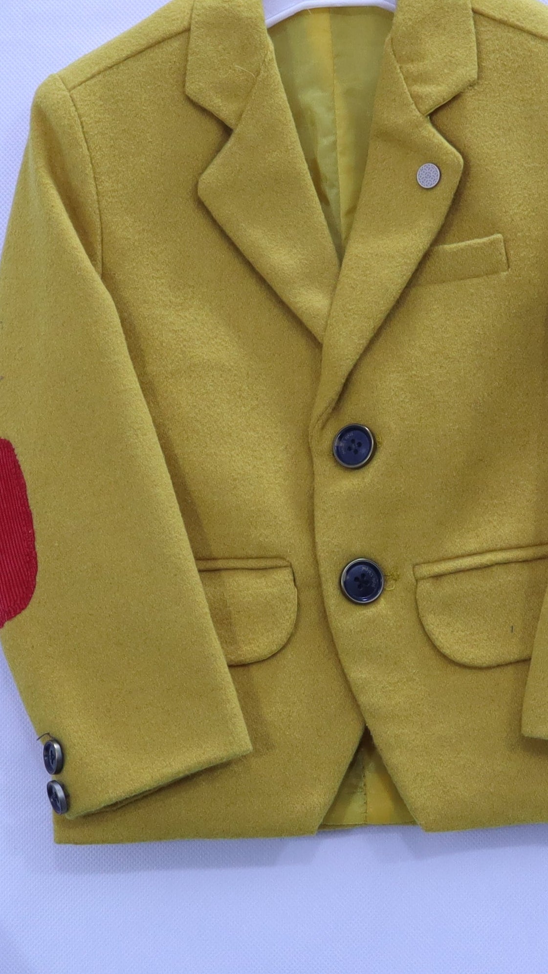 Dapper Little Gentleman: Mustard Elbow-Patch Blazer MODST Online Store