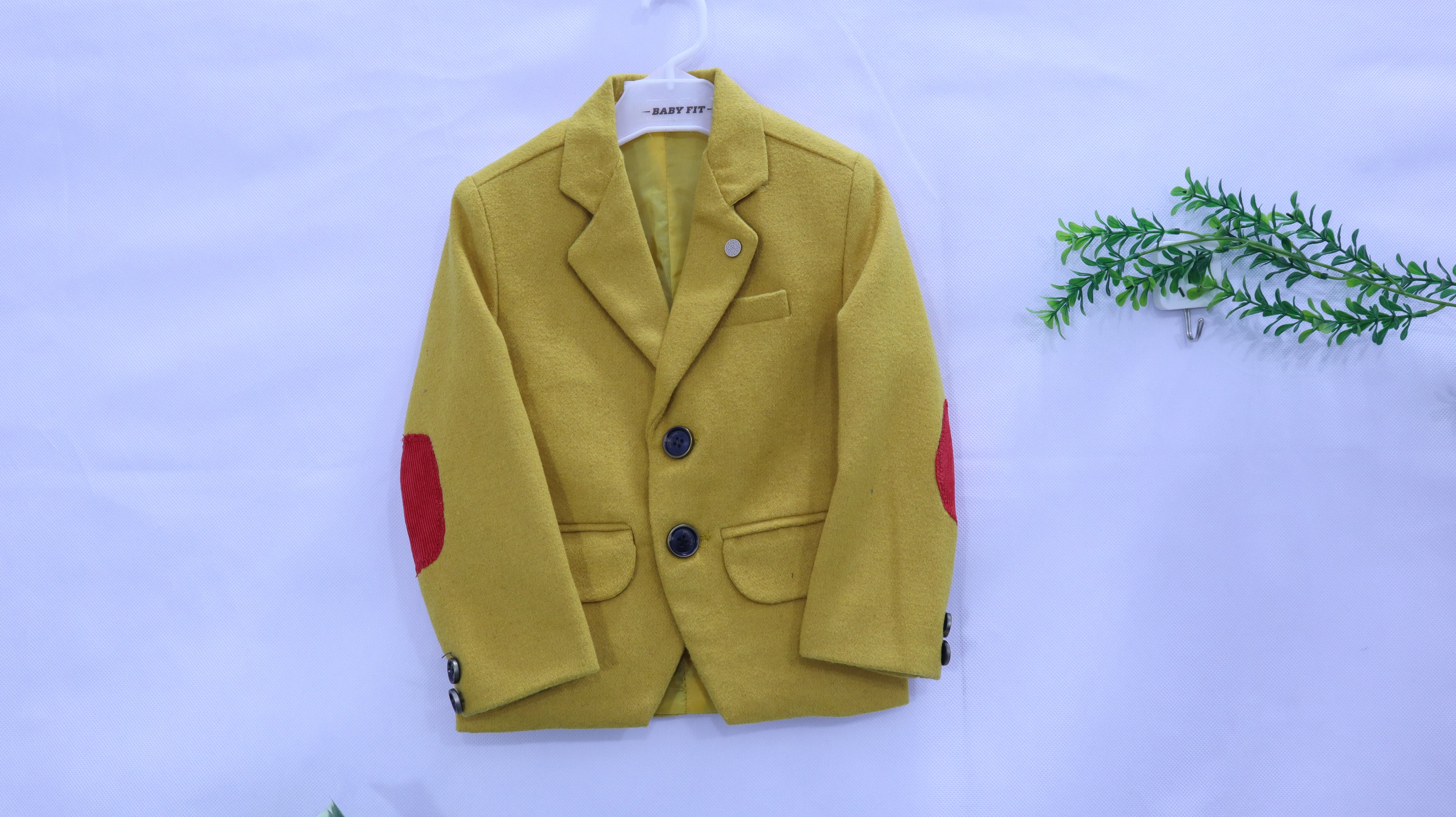 Dapper Little Gentleman: Mustard Elbow-Patch Blazer MODST Online Store