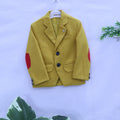 Dapper Little Gentleman: Mustard Elbow-Patch Blazer MODST Online Store