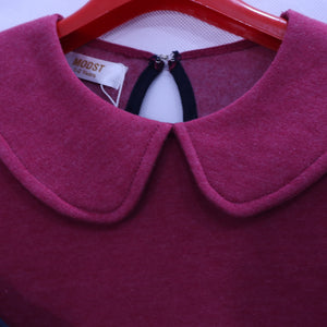 Cozy Chic Girl's Top: Berry Peter Pan Collar Sweater MODST Online Store