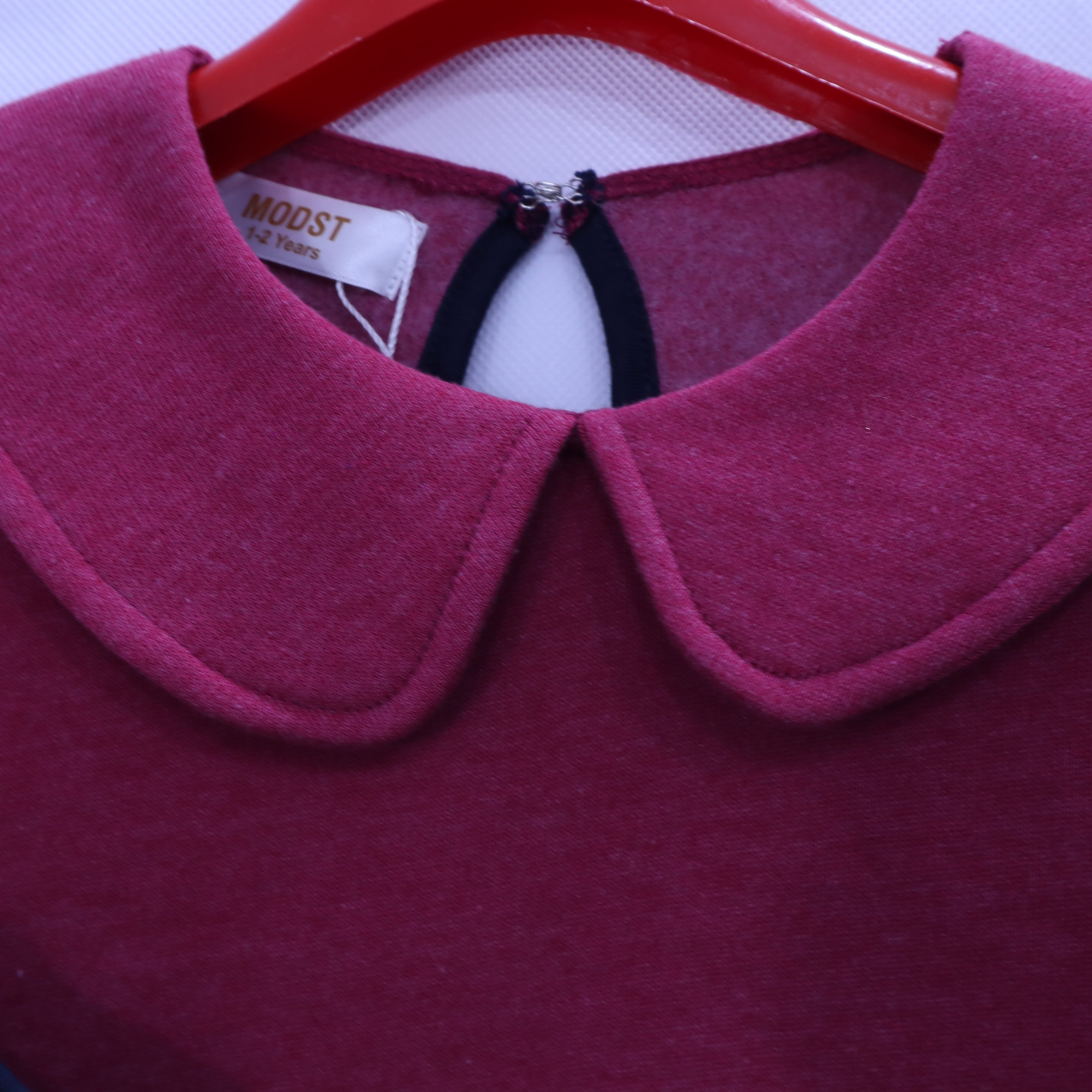 Cozy Chic Girl's Top: Berry Peter Pan Collar Sweater MODST Online Store
