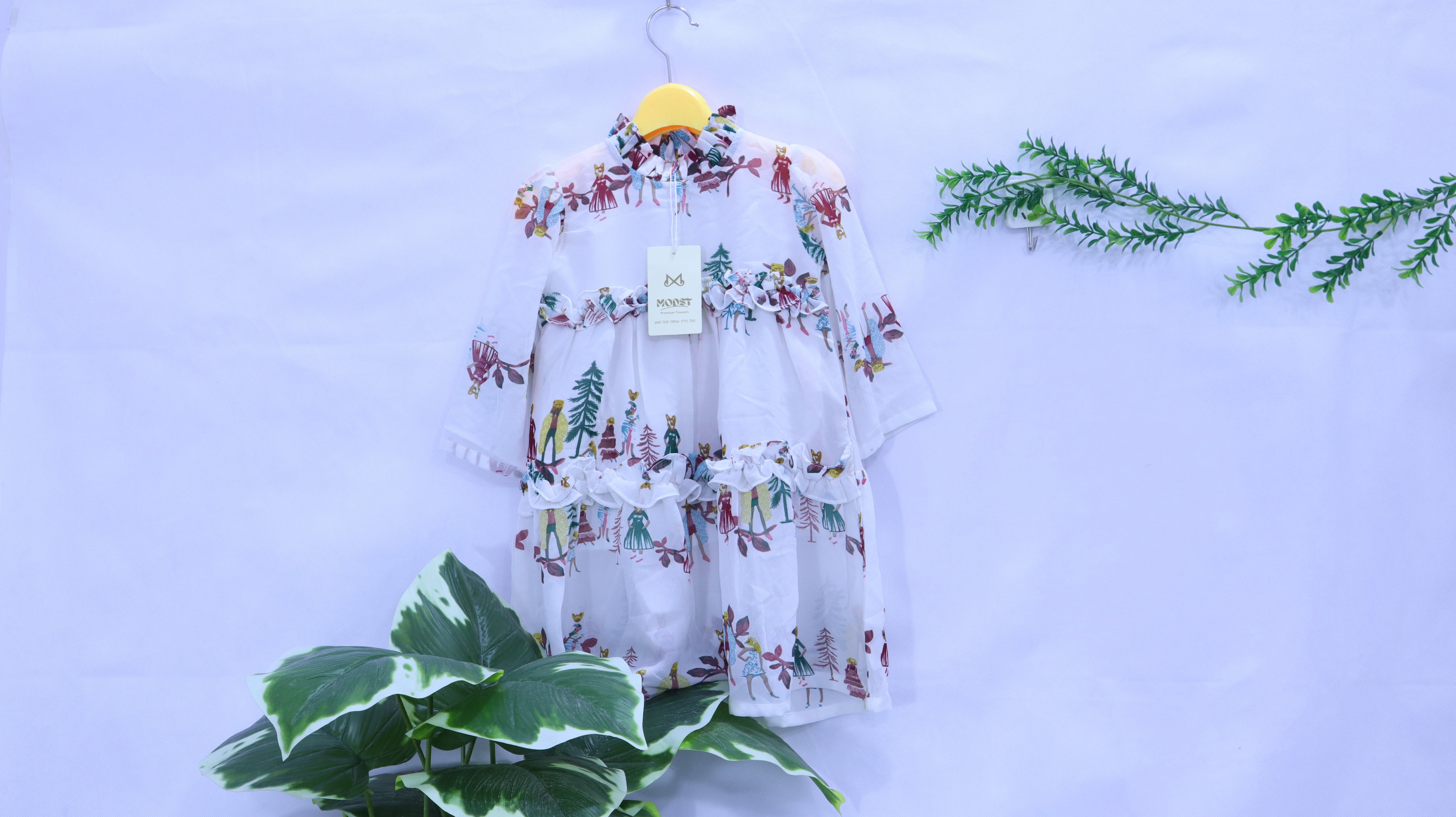 Enchanting Forest Print High-Neck Dress MODST Online Store