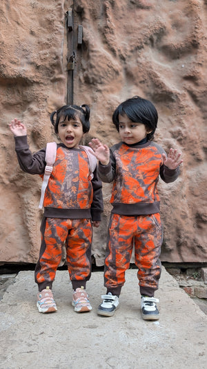 Orange Camo Contrast Fleece Track Suit MODST Online Store